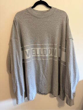 WE11DONE - reflective strip, one size, grey crewneck sweatshirt